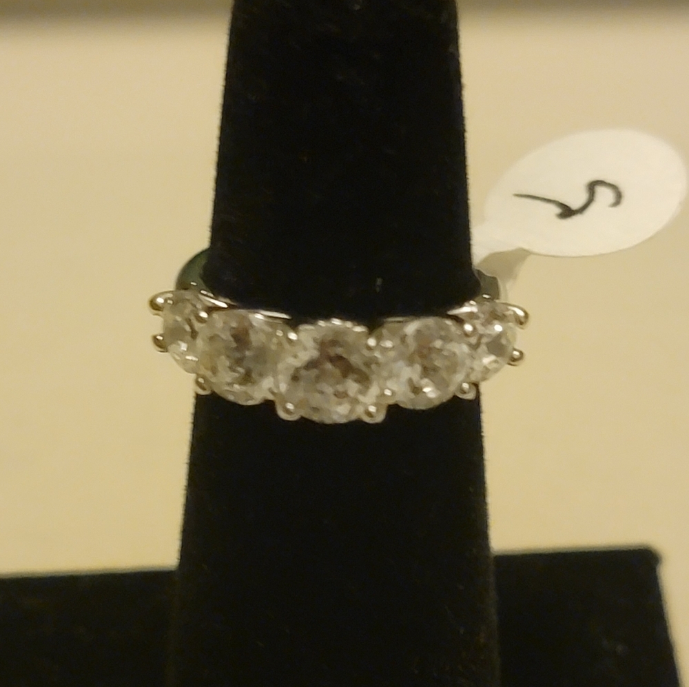 Sterling silver with CZ size 5